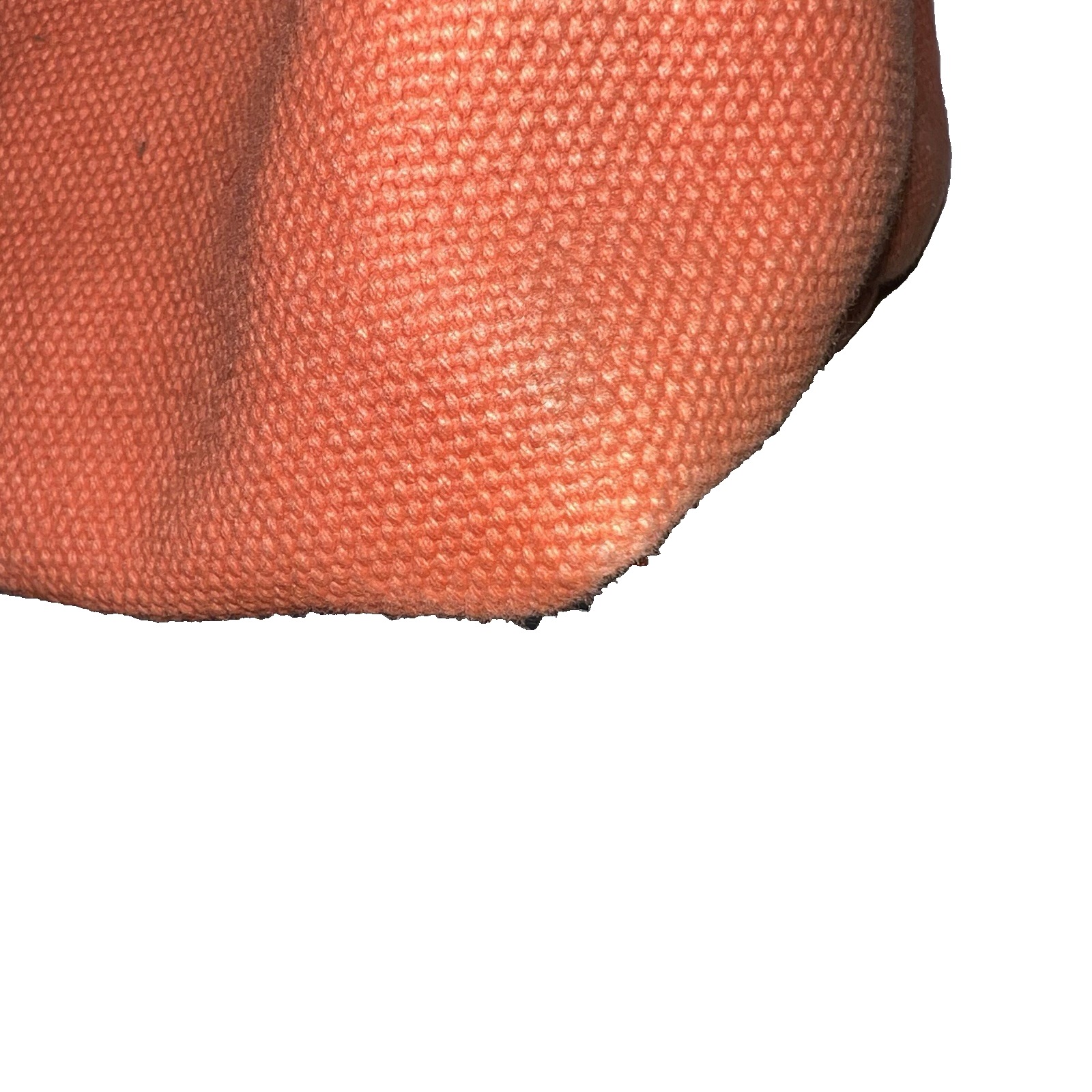 Anne Fontaine Violetta Cotton Tote Purse Orange With Brown Leather Strap — image 8 of 8